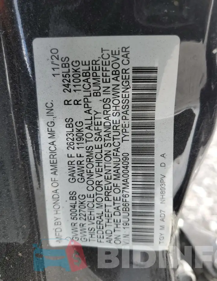 19UUB6F67MA004090 Photo# 13