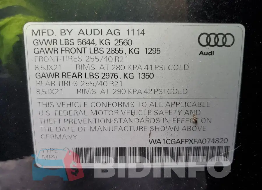 WA1CGAFPXFA074820 Photo# 12