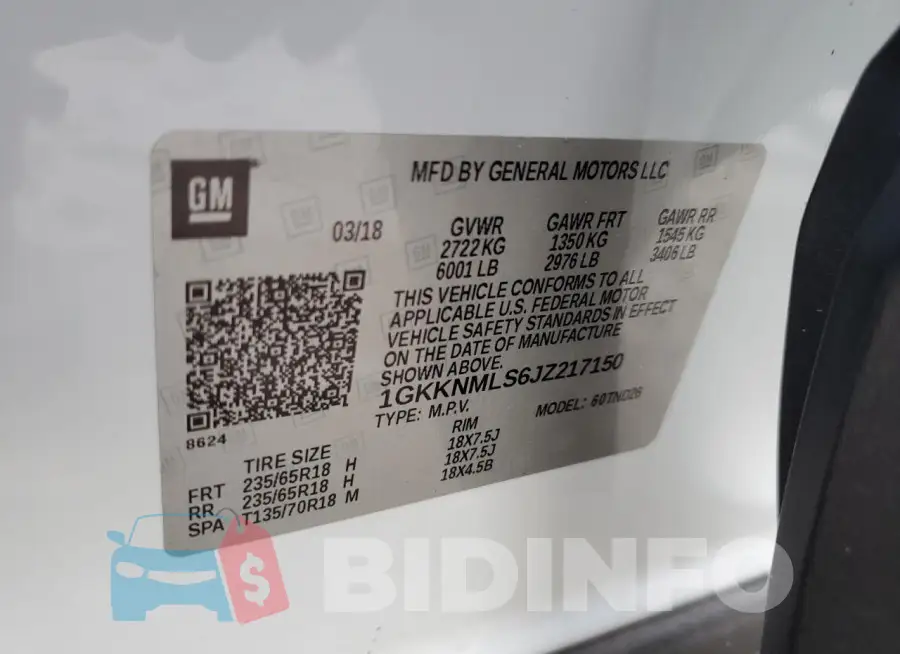 1GKKNMLS6JZ217150 Photo# 14