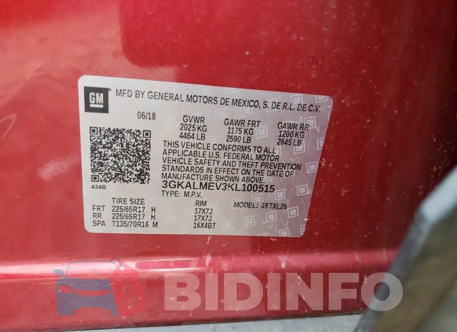 3GKALMEV3KL100515 Photo# 13