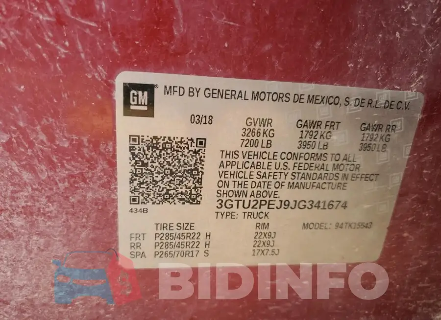 3GTU2PEJ9JG341674 Photo# 12