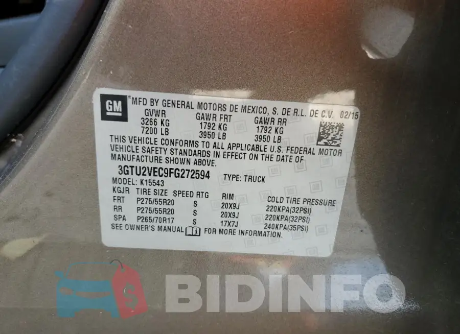 3GTU2VEC9FG272594 Photo# 12