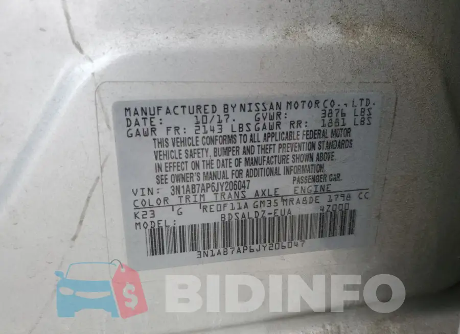 3N1AB7AP6JY206047 Photo# 13
