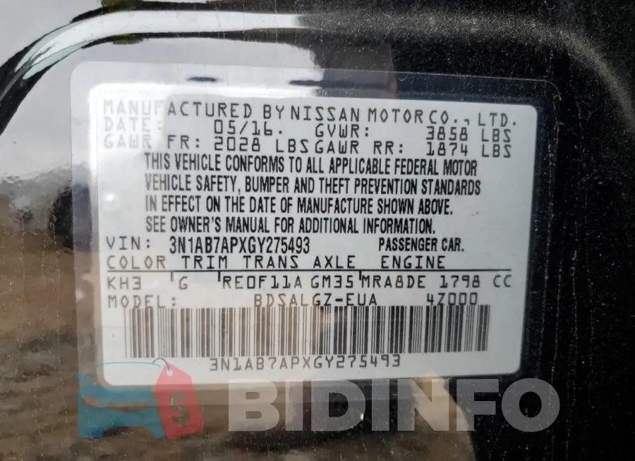 3N1AB7APXGY275493 Photo# 12