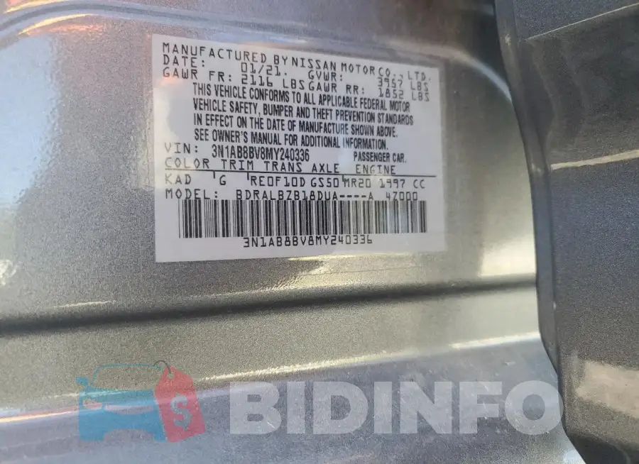 3N1AB8BV8MY240336 Photo# 13