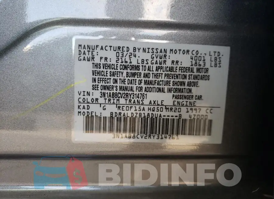3N1AB8CV2RY314761 Photo# 12