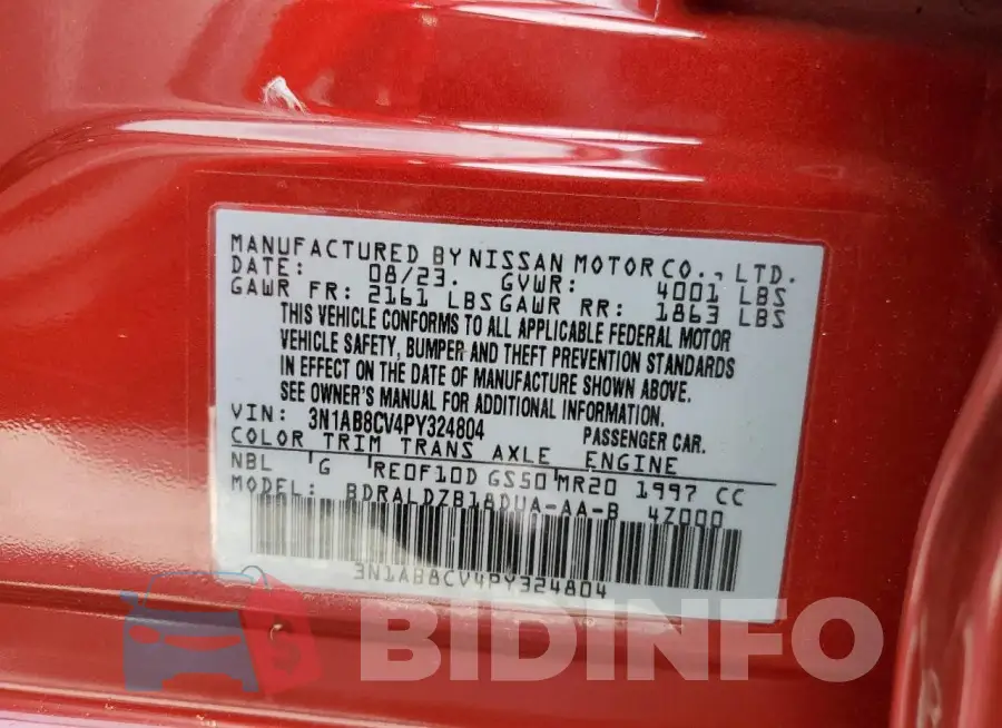 3N1AB8CV4PY324804 Photo# 13
