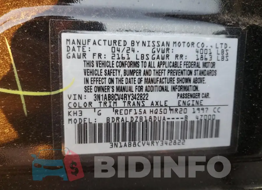 3N1AB8CV4RY342822 Photo# 13