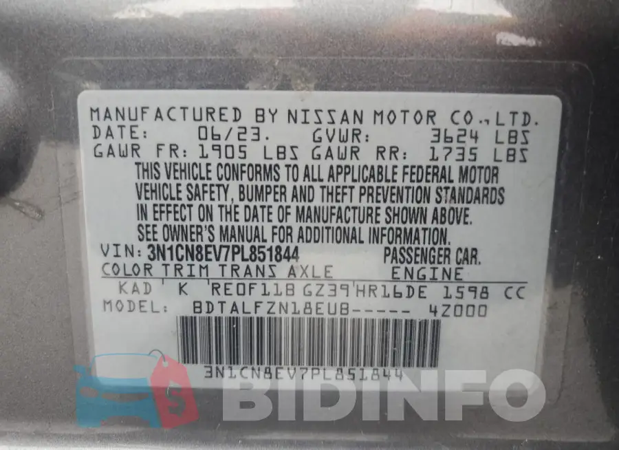 3N1CN8EV7PL851844 Photo# 13
