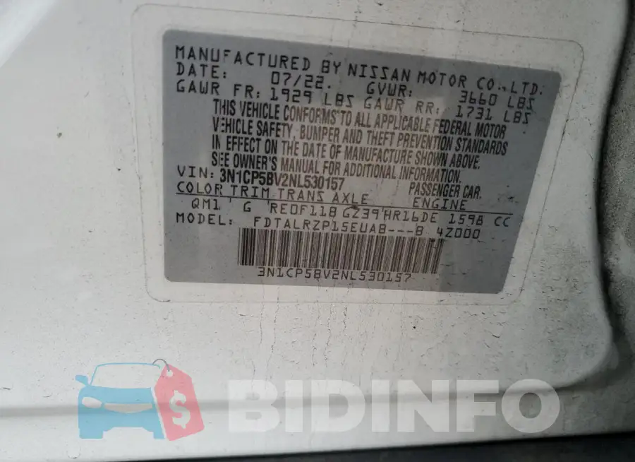 3N1CP5BV2NL530157 Photo# 12