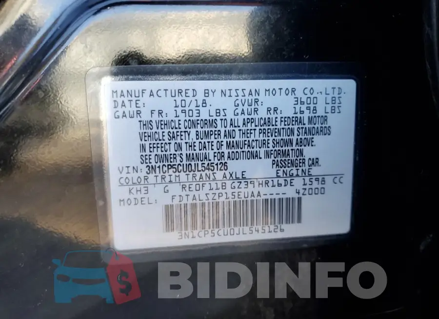 3N1CP5CU0JL545126 Photo# 12