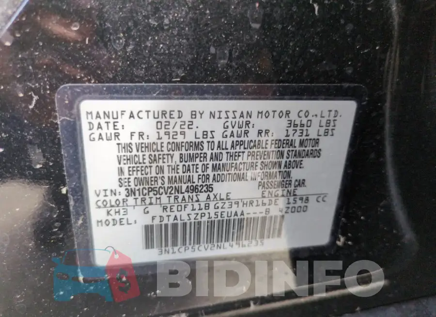 3N1CP5CV2NL496235 Photo# 14