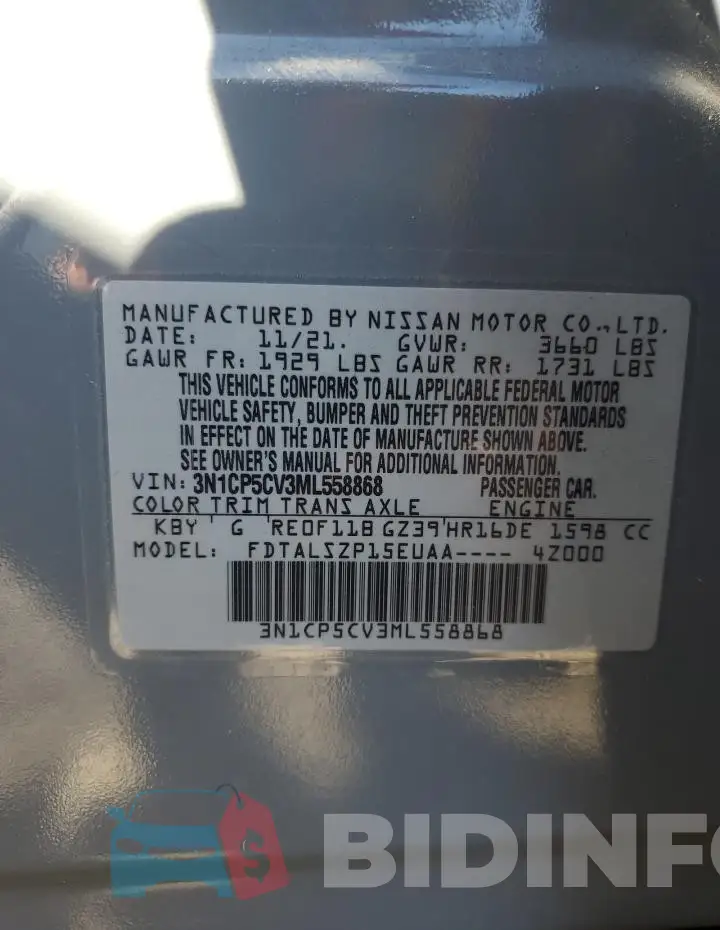3N1CP5CV3ML558868 Photo# 13