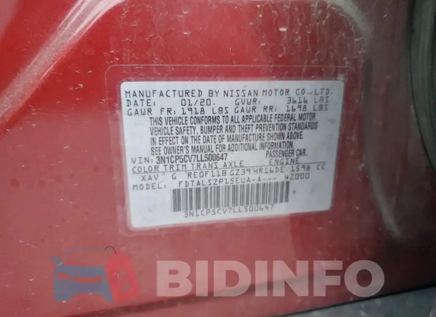 3N1CP5CV7LL500647 Photo# 13