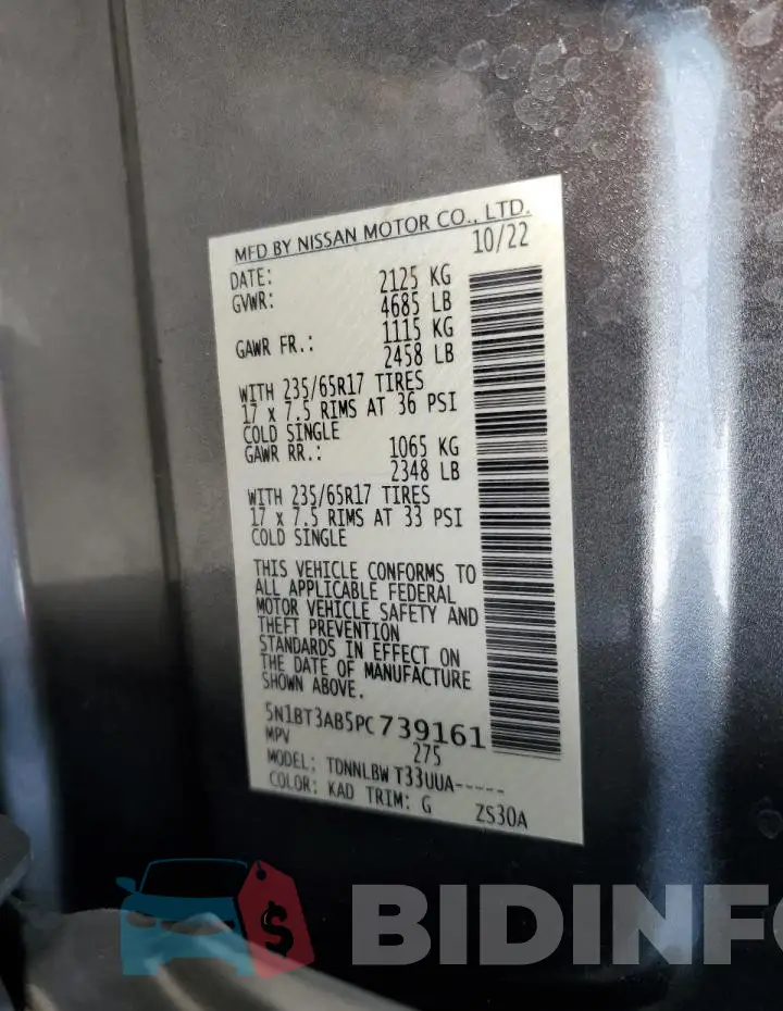 5N1BT3AB5PC739161 Photo# 13