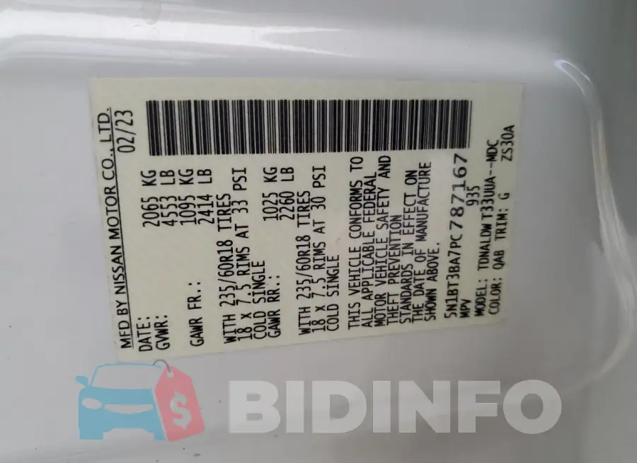 5N1BT3BA7PC787167 Photo# 13