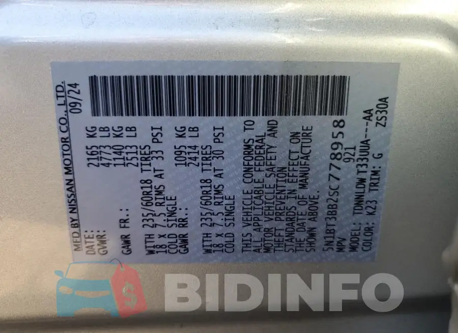 5N1BT3BB2SC778958 Photo# 13