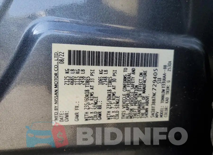 5N1BT3BB7NC729405 Photo# 13