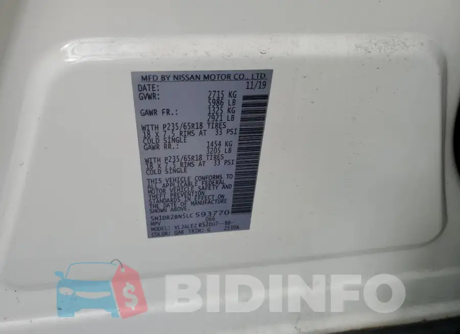 5N1DR2BN5LC593770 Photo# 13