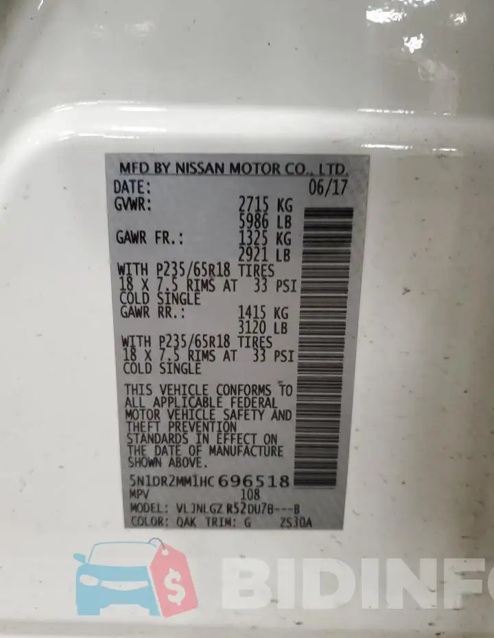 5N1DR2MM1HC696518 Photo# 13