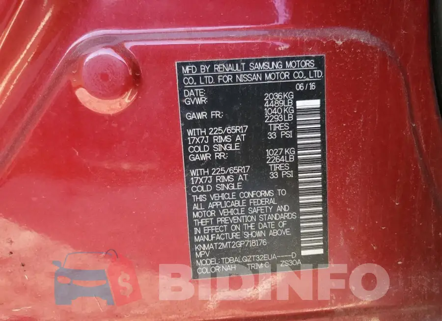 KNMAT2MT2GP718176 Photo# 13
