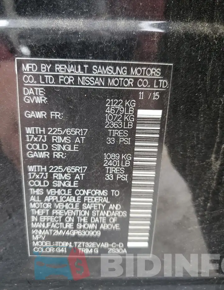 KNMAT2MV4GP630909 Photo# 13