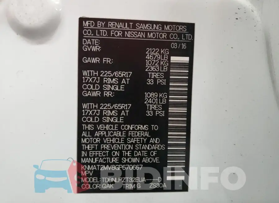 KNMAT2MV8GP670667 Photo# 13