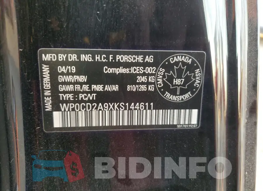 WP0CD2A9XKS144611 Photo# 12