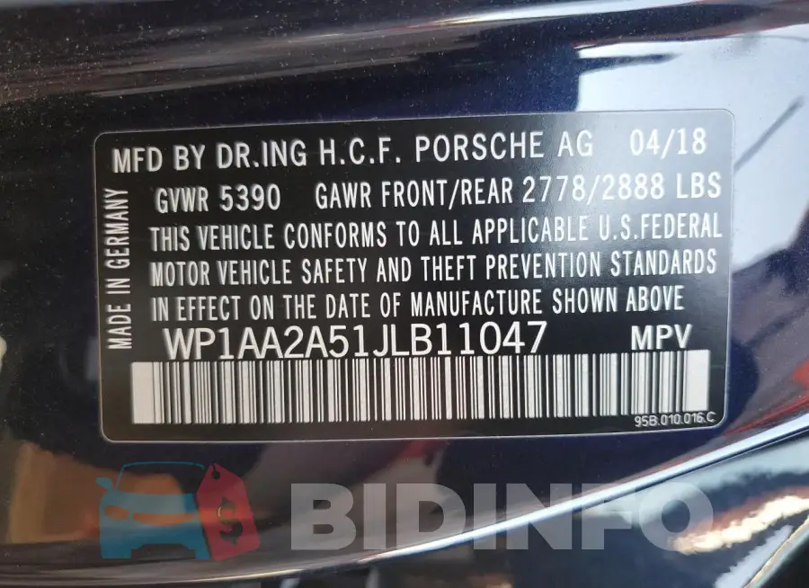 WP1AA2A51JLB11047 Photo# 13