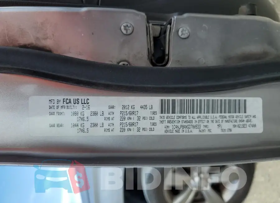 1C4NJPBAXGD700533 Photo# 14