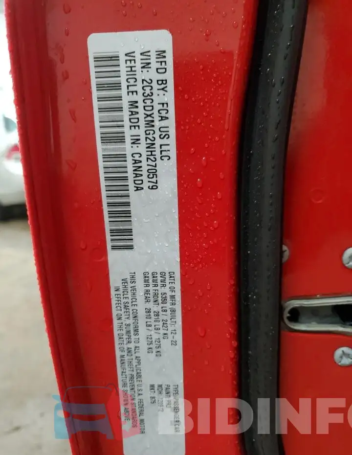 2C3CDXMG2NH270579 Photo# 13