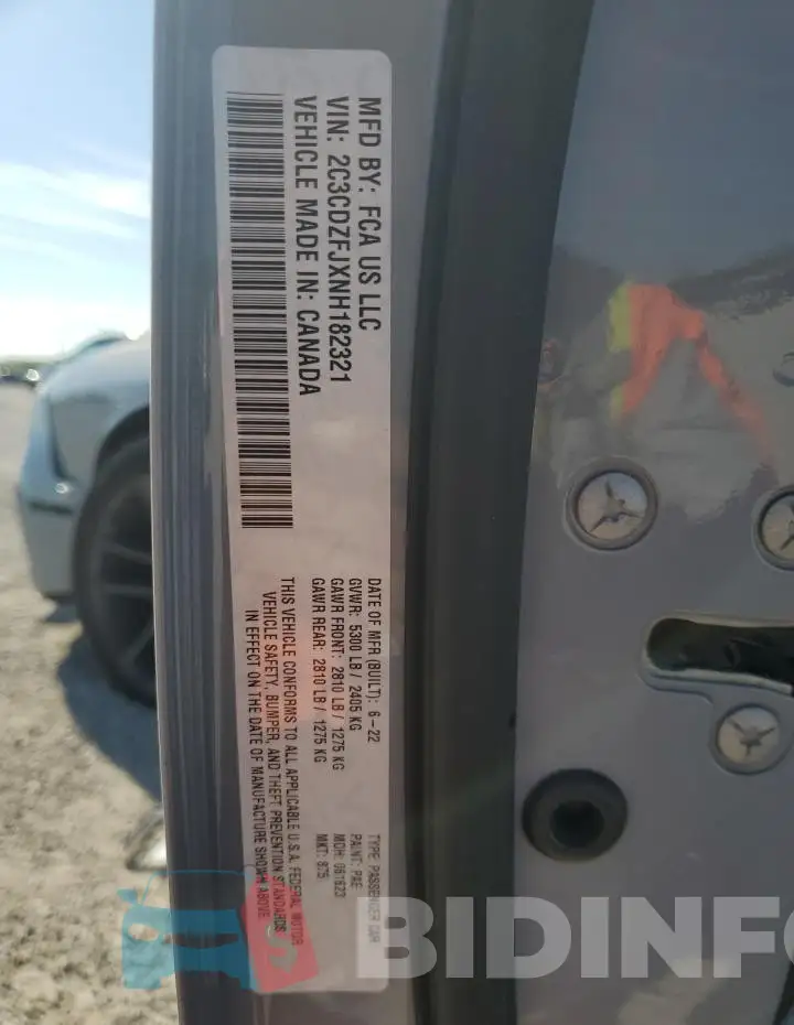 2C3CDZFJXNH182321 Photo# 12