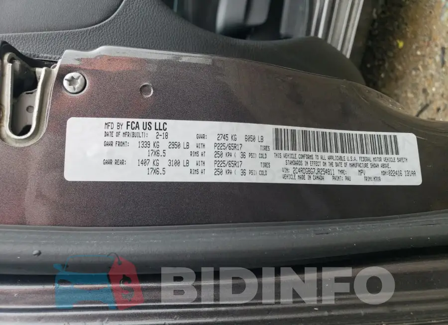 2C4RDGBG7JR254911 Photo# 13