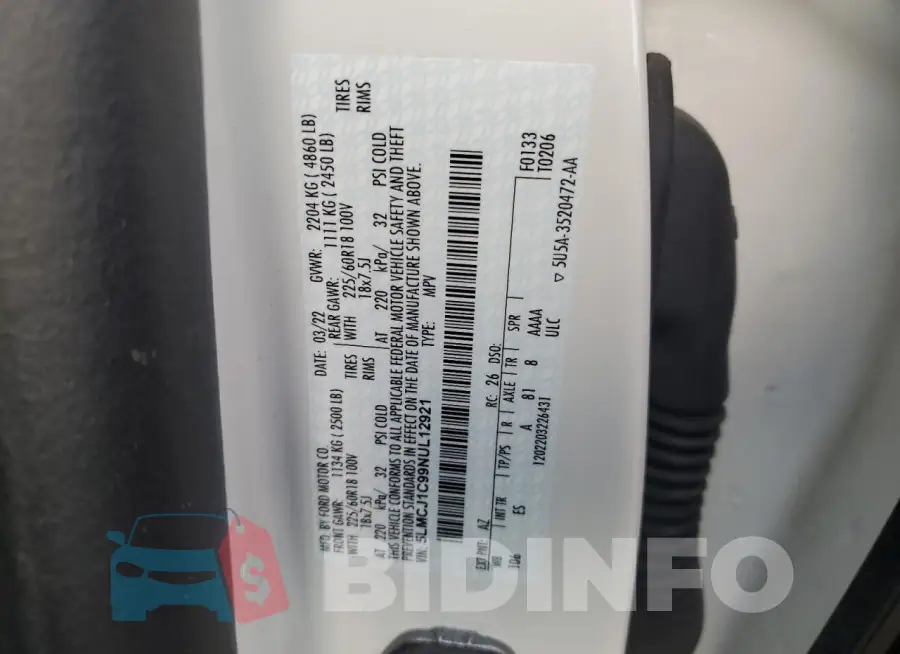 5LMCJ1C99NUL12921 Photo# 13