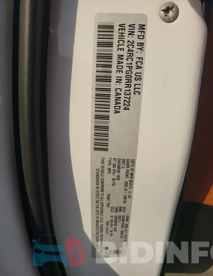 2C4RC1PG0RR137224 Photo# 14