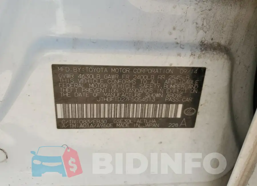 JTHBF1D27F5054513 Photo# 12