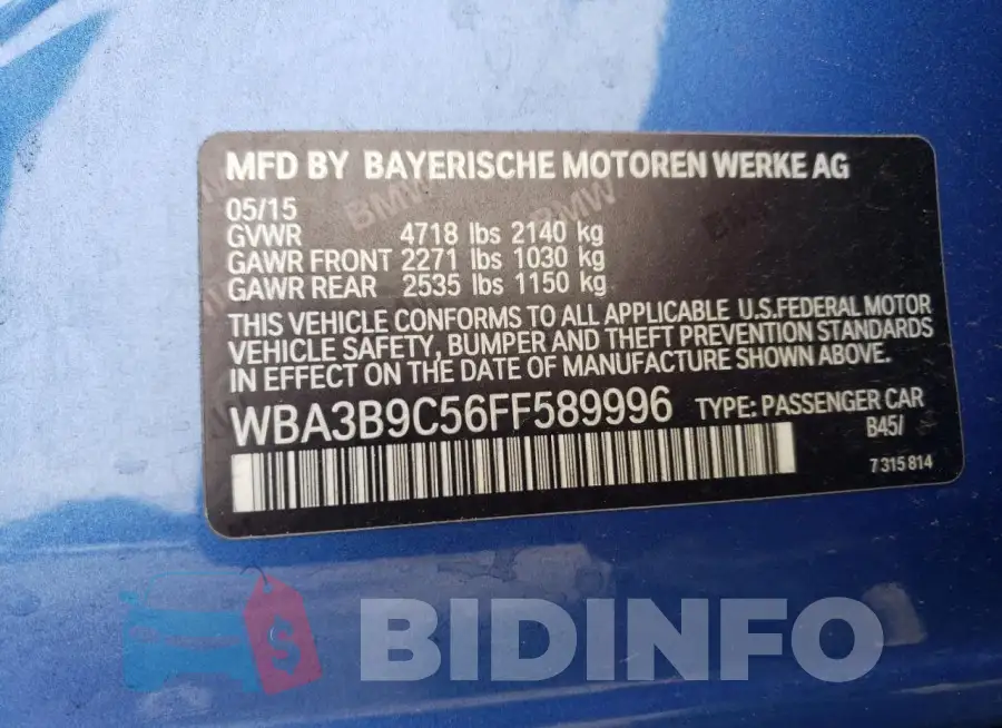 WBA3B9C56FF589996 Photo# 12