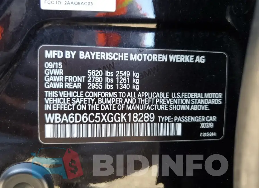 WBA6D6C5XGGK18289 Photo# 12
