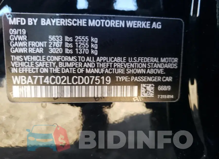 WBA7T4C02LCD07519 Photo# 12