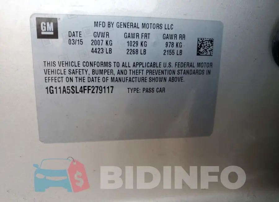 1G11A5SL4FF279117 Photo# 13
