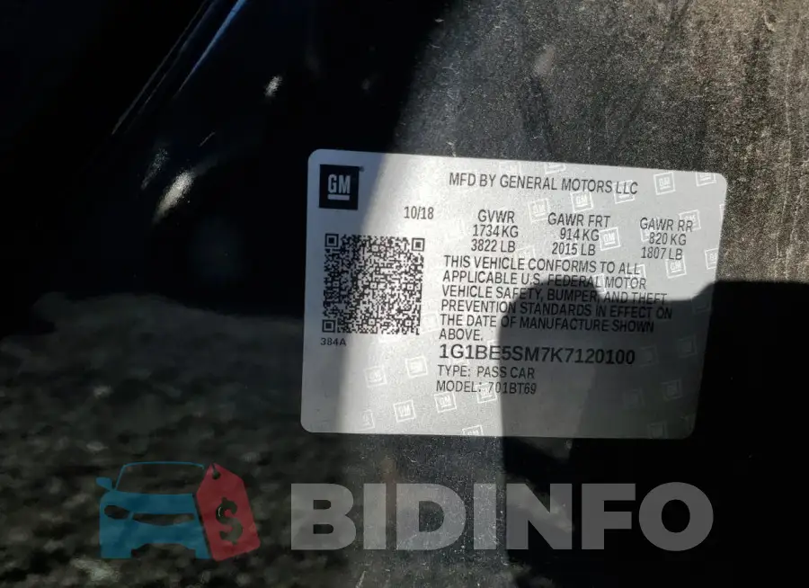 1G1BE5SM7K7120100 Photo# 12