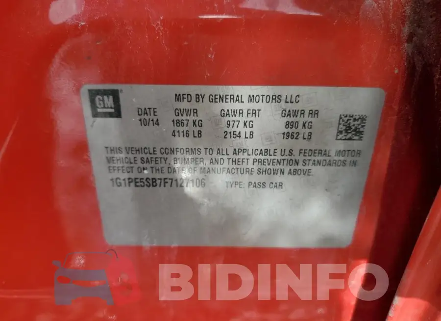 1G1PE5SB7F7127106 Photo# 12