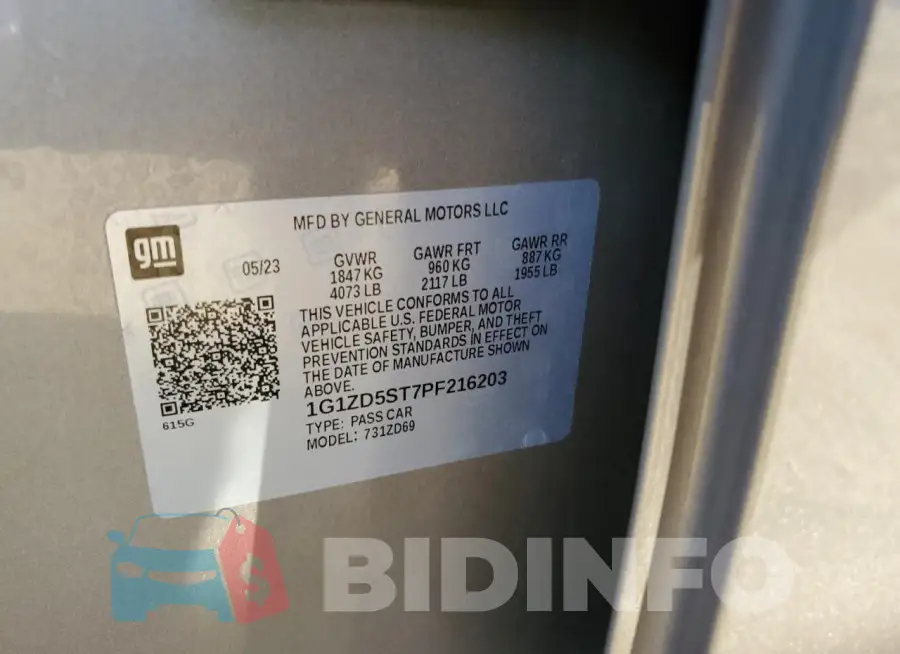 1G1ZD5ST7PF216203 Photo# 13