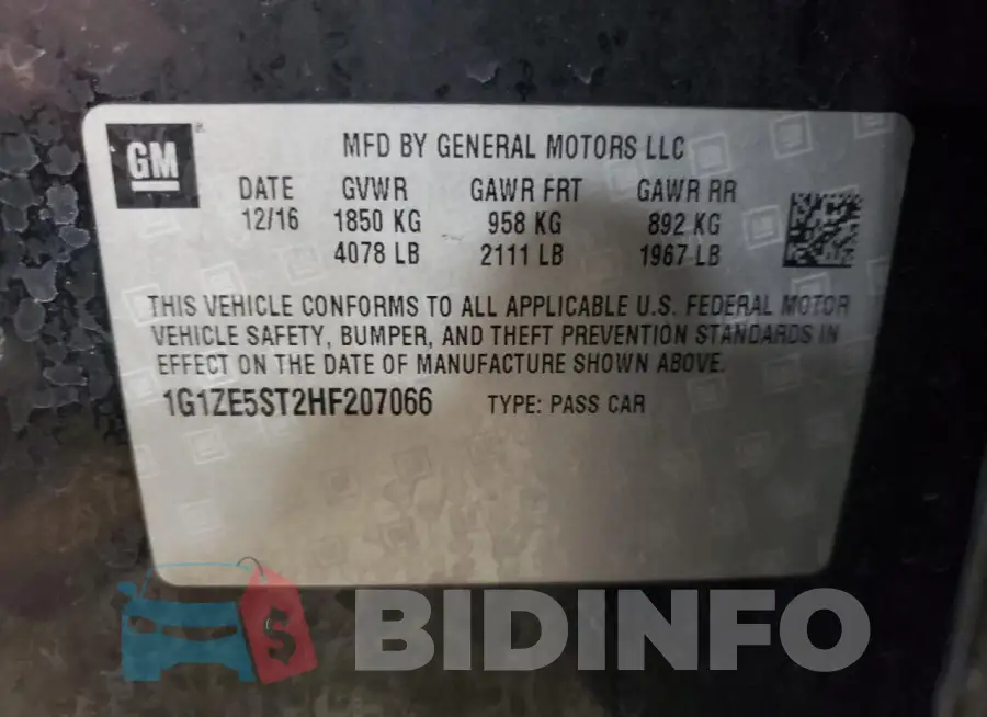 1G1ZE5ST2HF207066 Photo# 12