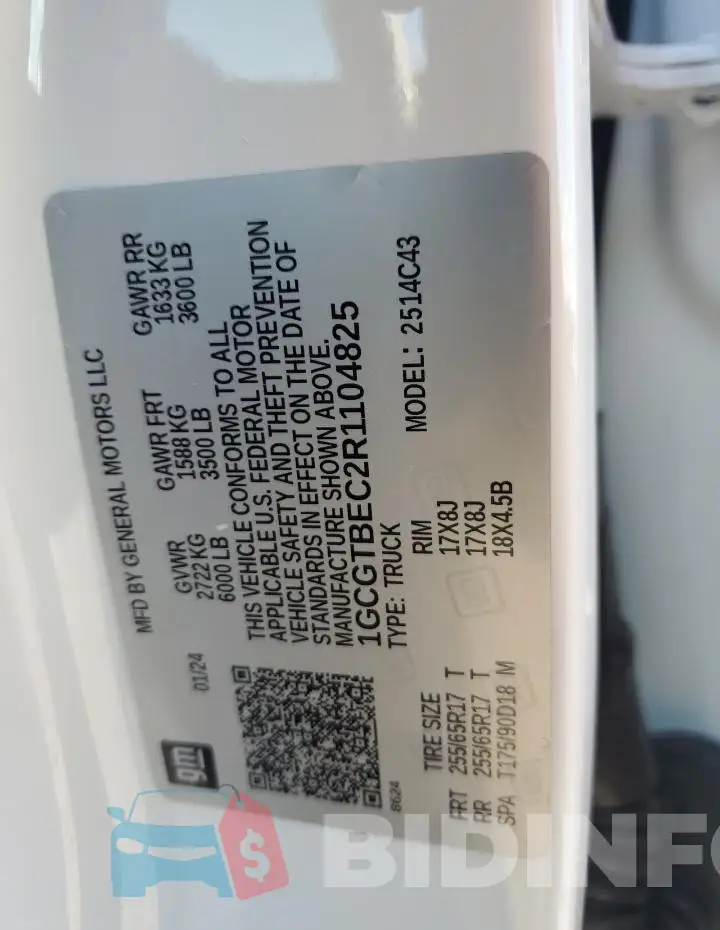 1GCGTBEC2R1104825 Photo# 13