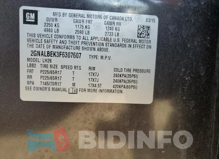 2GNALBEK3F6307607 Photo# 12