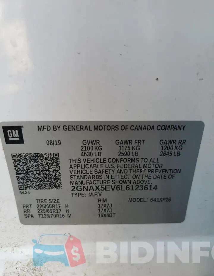 2GNAX5EV6L6123614 Photo# 13