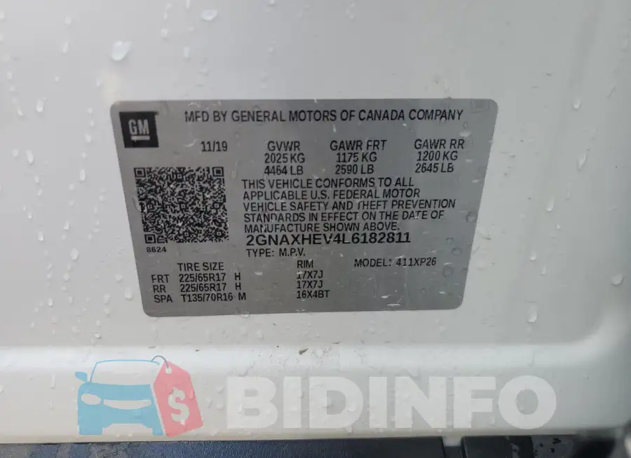 2GNAXHEV4L6182811 Photo# 13