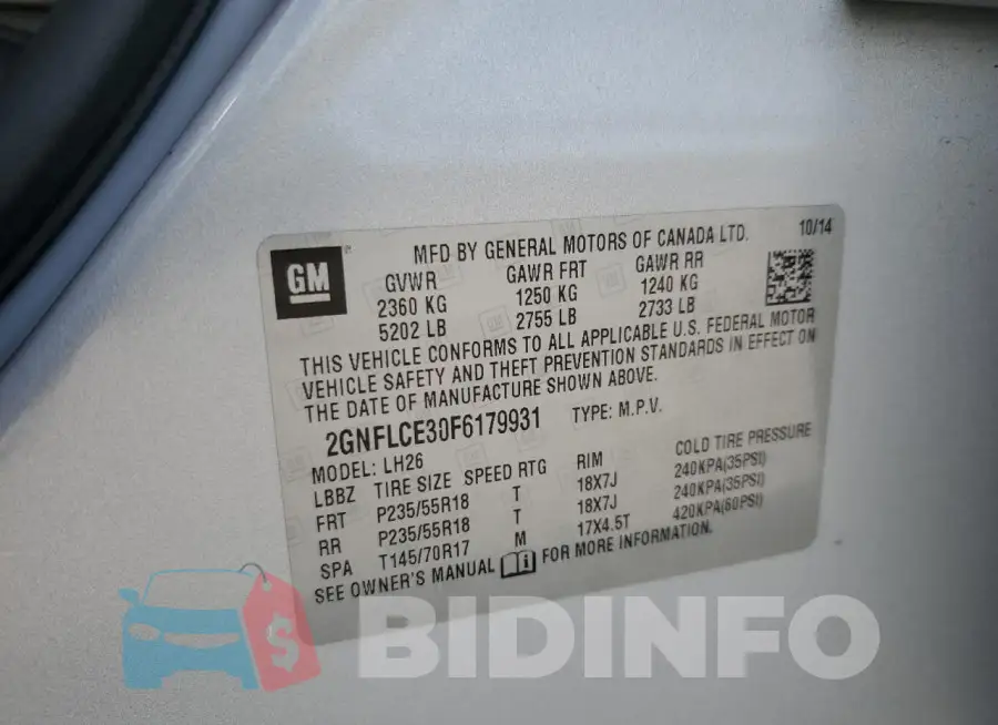 2GNFLCE30F6179931 Photo# 13