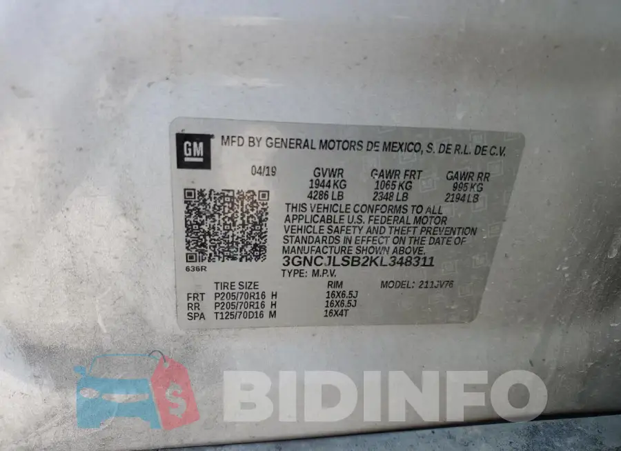 3GNCJLSB2KL348311 Photo# 13